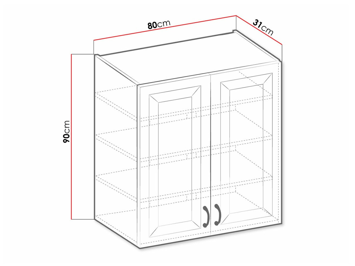 Modular wall cabinet Retro Grey 140