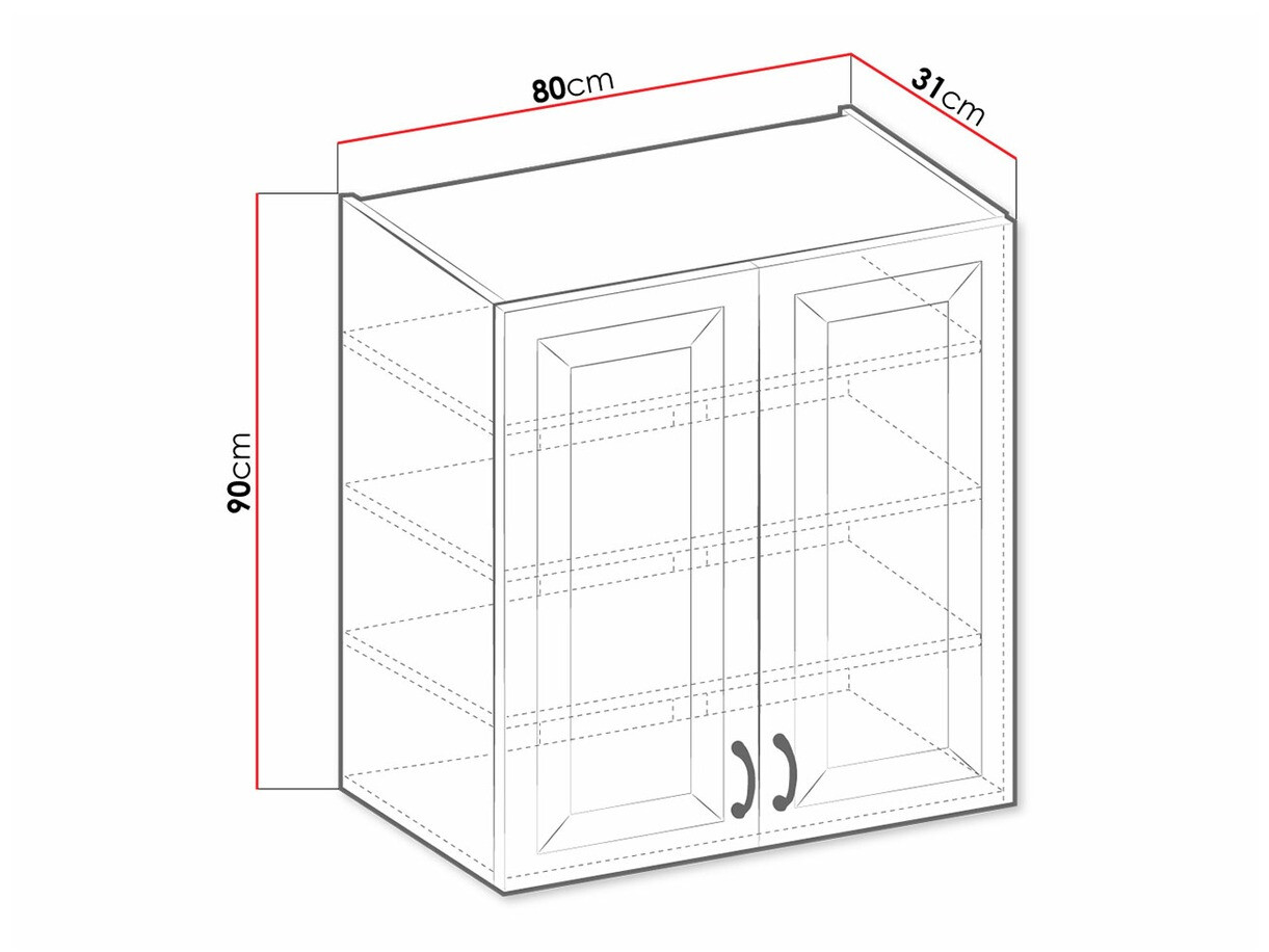 Modular wall cabinet Retro White 140