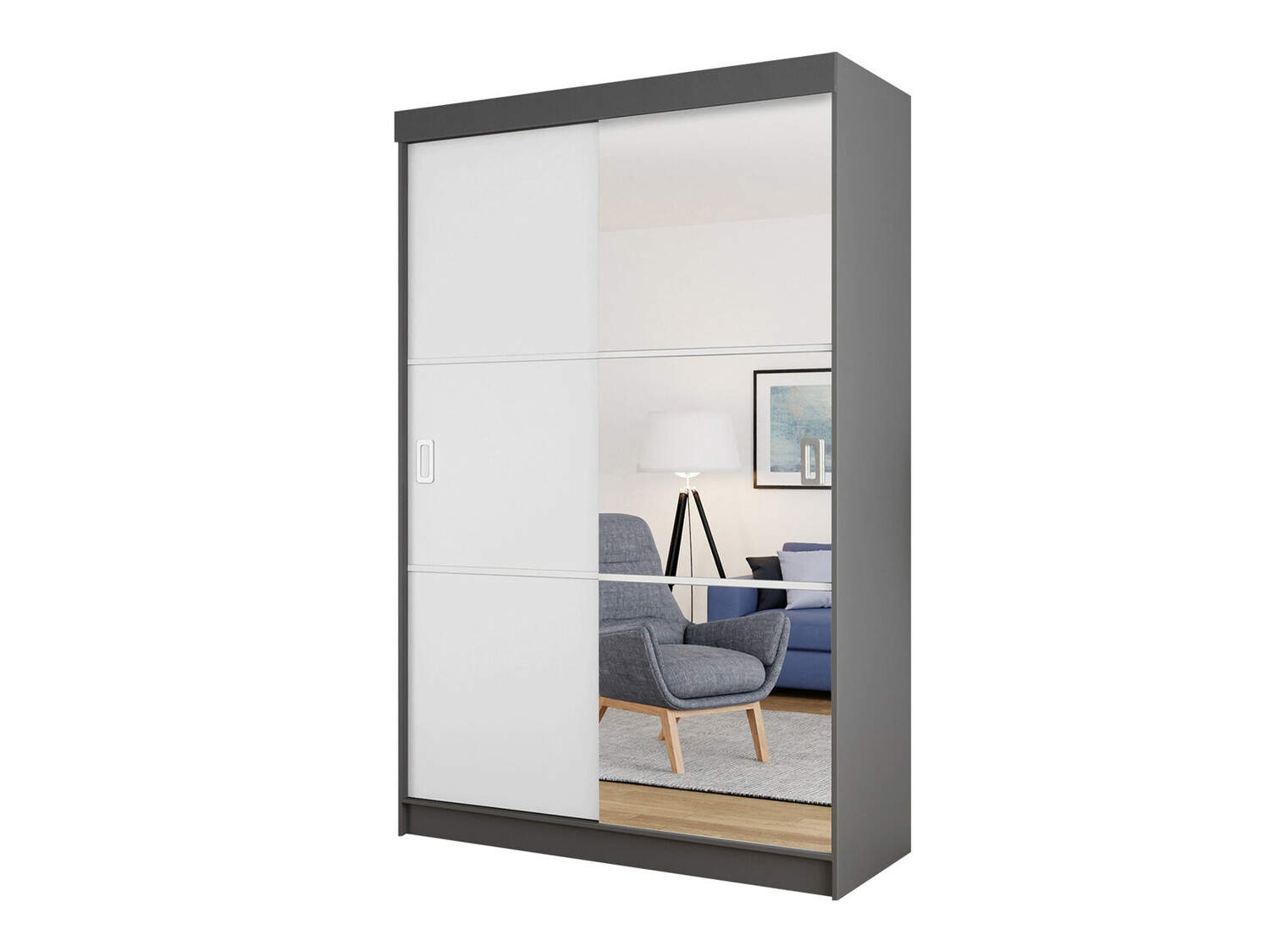 Wardrobe Dover 111 (Graphite + White)