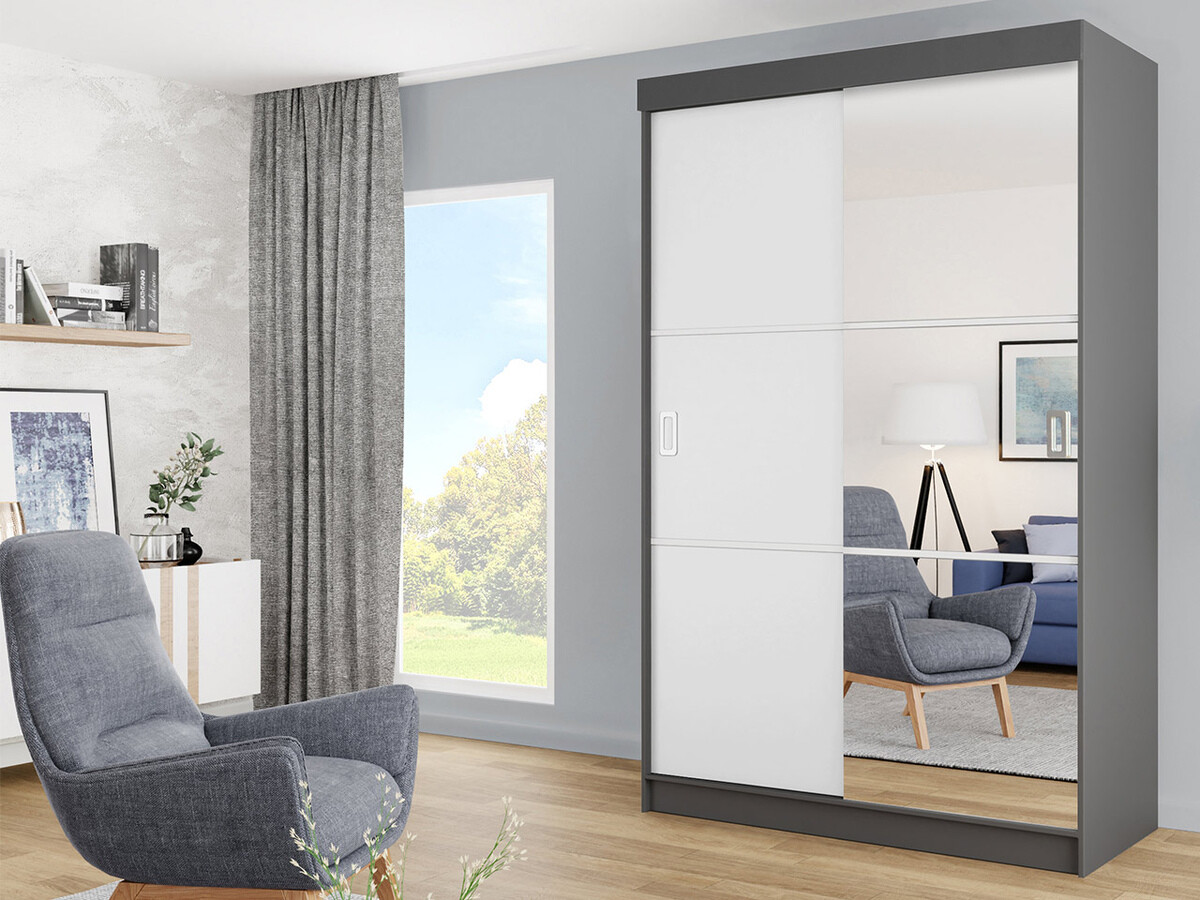 Wardrobe Dover 111 (Graphite + White)