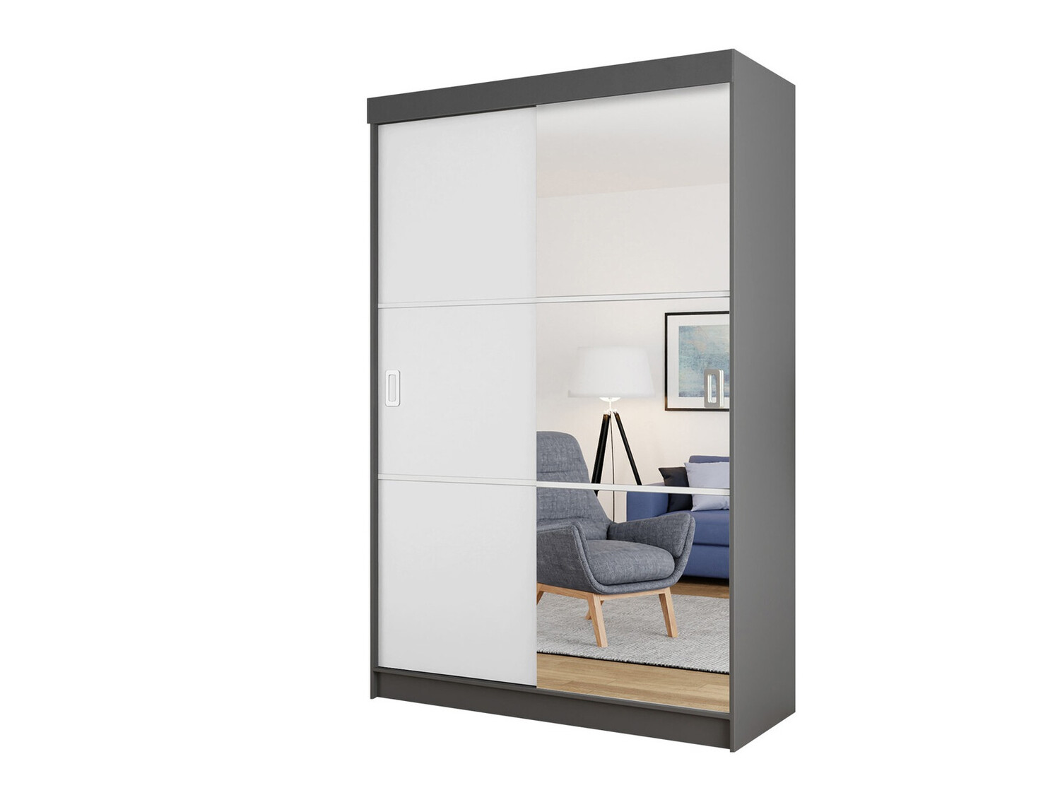 Wardrobe Dover 111 (Graphite + White)
