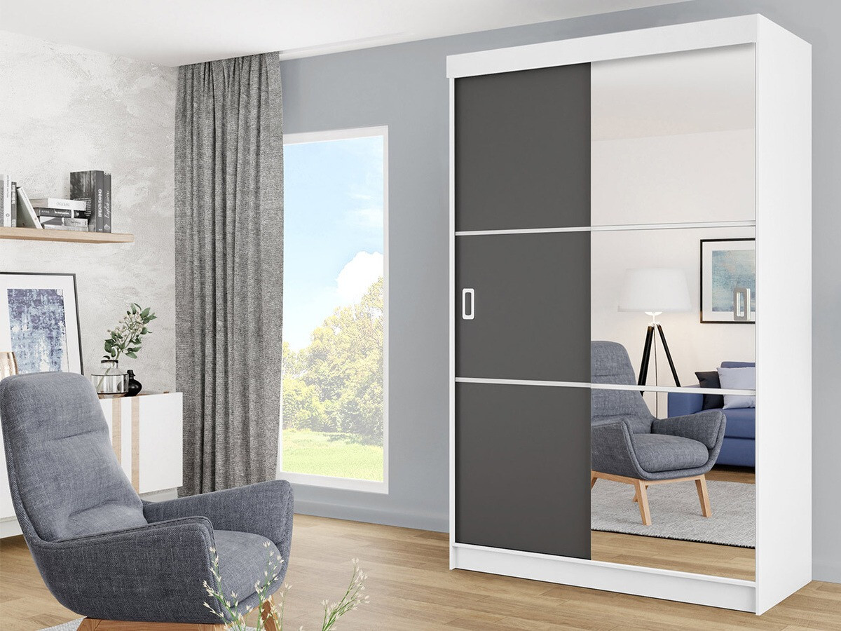 Wardrobe Dover 111 (White + Graphite)