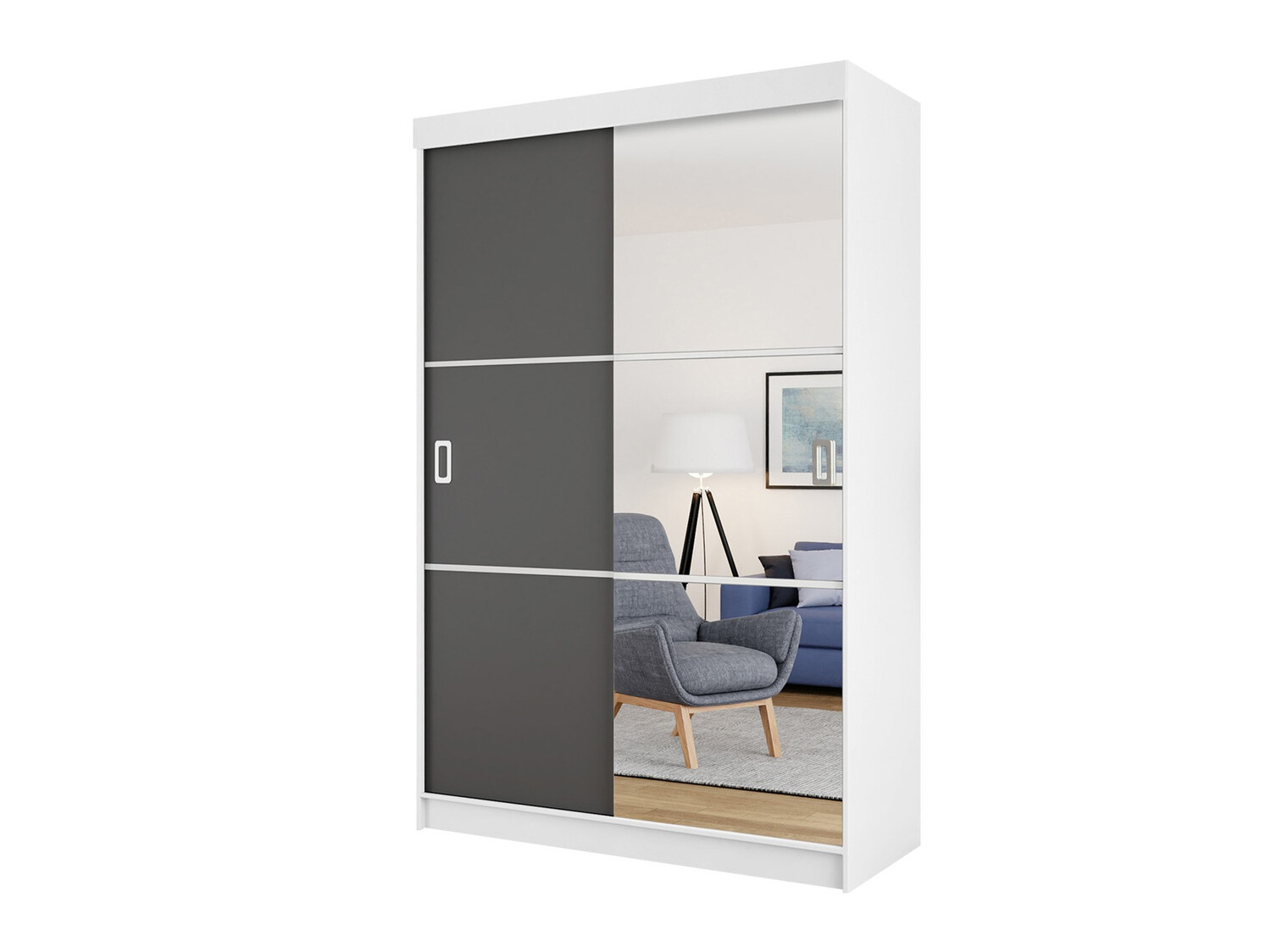 Wardrobe Dover 111 (White + Graphite)