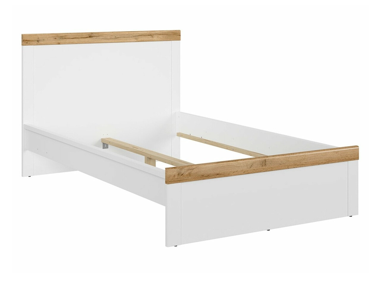 Bed Sonsoru 115 (White + Glossy white + Wotan Oak)