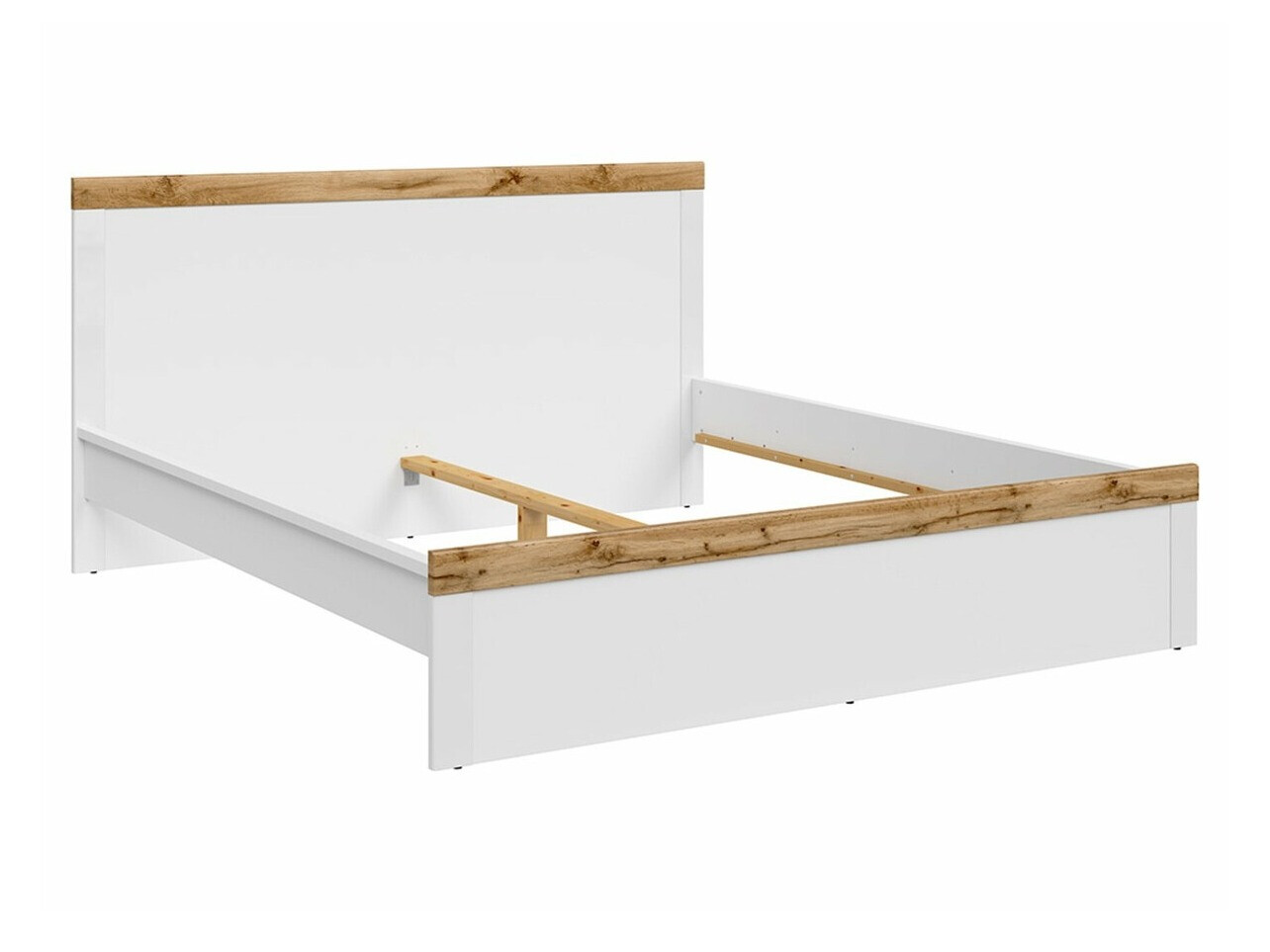 Bed Sonsoru 115 (White + Glossy white + Wotan Oak)