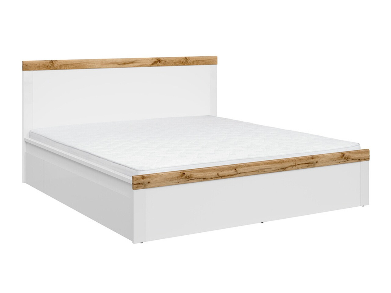 Bed Sonsoru 115 (White + Glossy white + Wotan Oak)