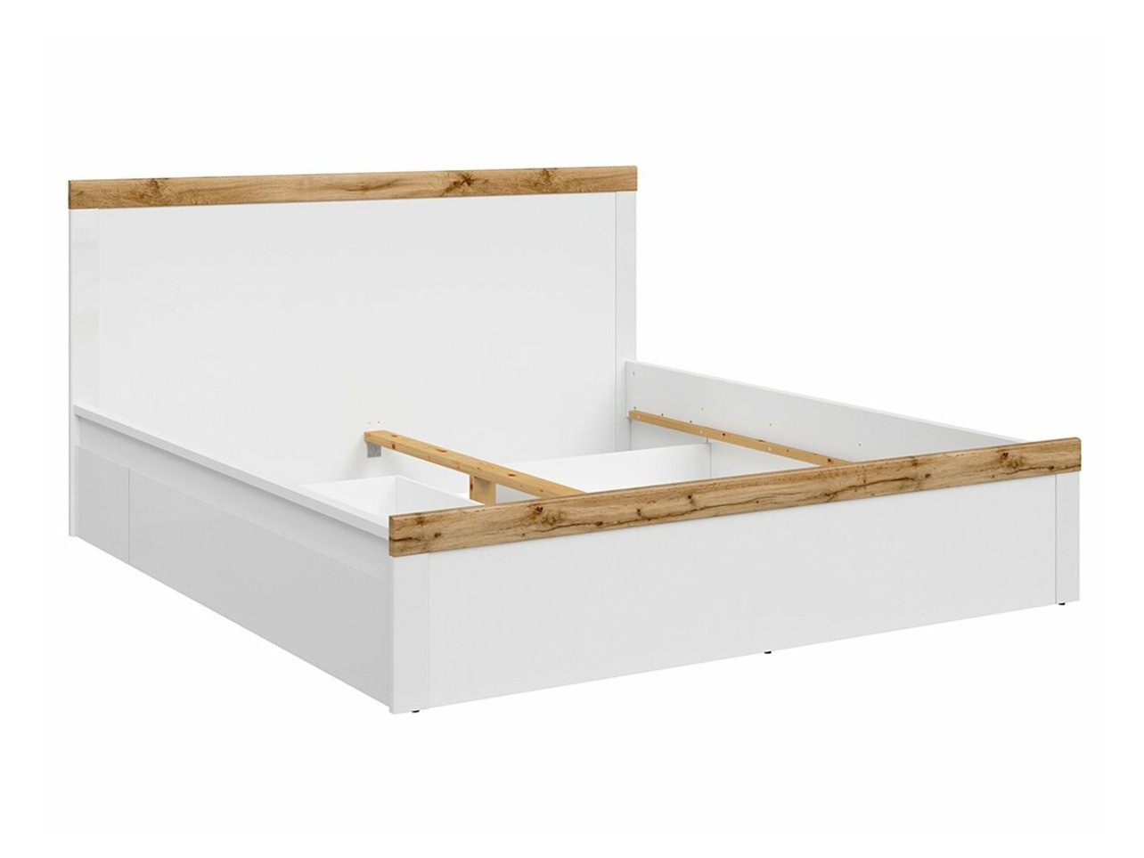 Bed Sonsoru 115 (White + Glossy white + Wotan Oak)