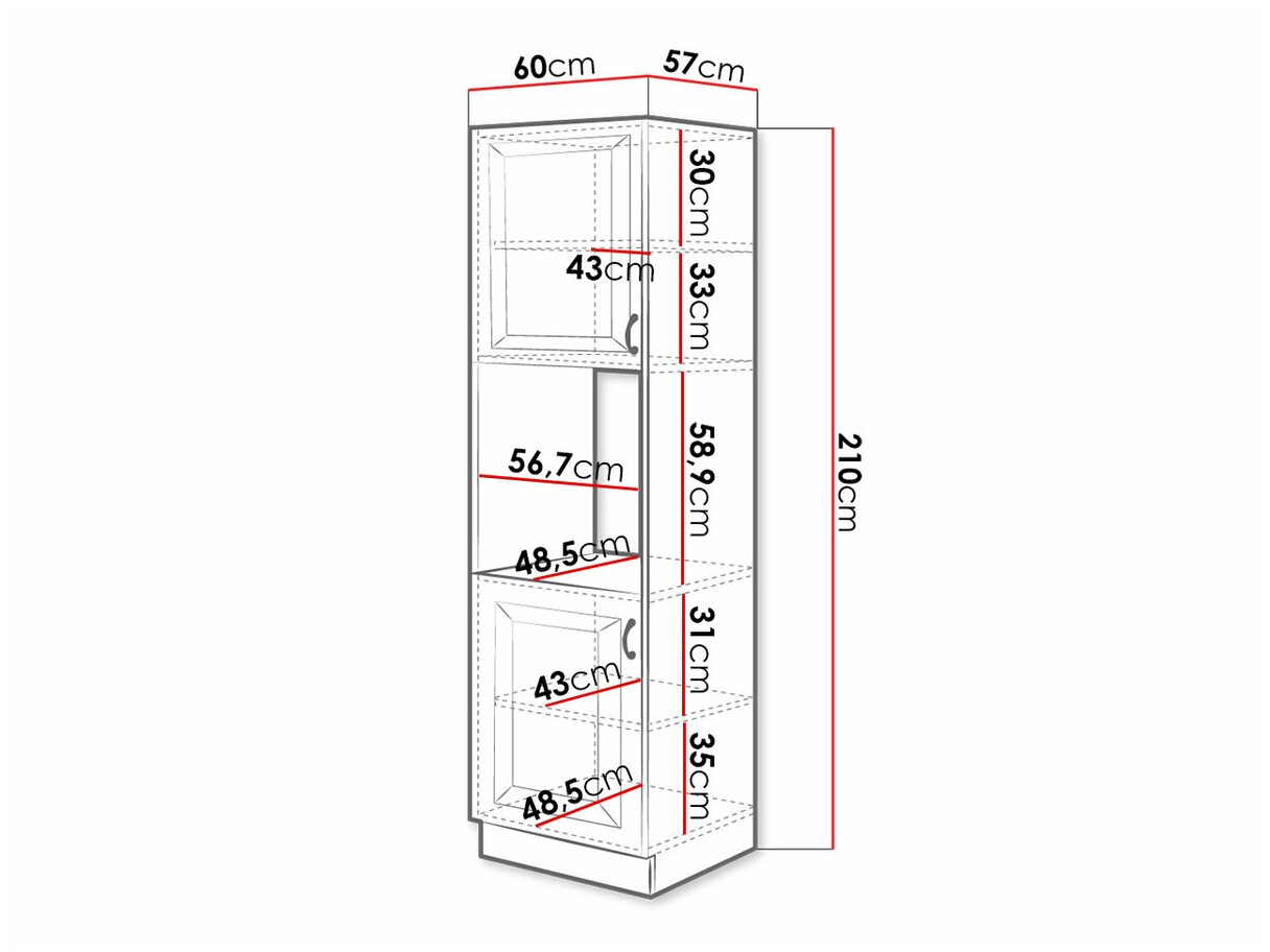 Modular cabinet for built-in appliances Retro Grey 115
