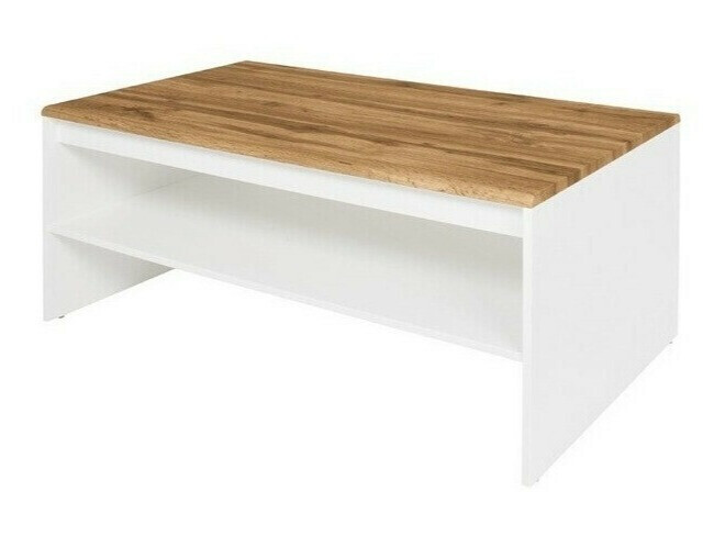Coffee table Sonsoru 122 (White + Wotan Oak)