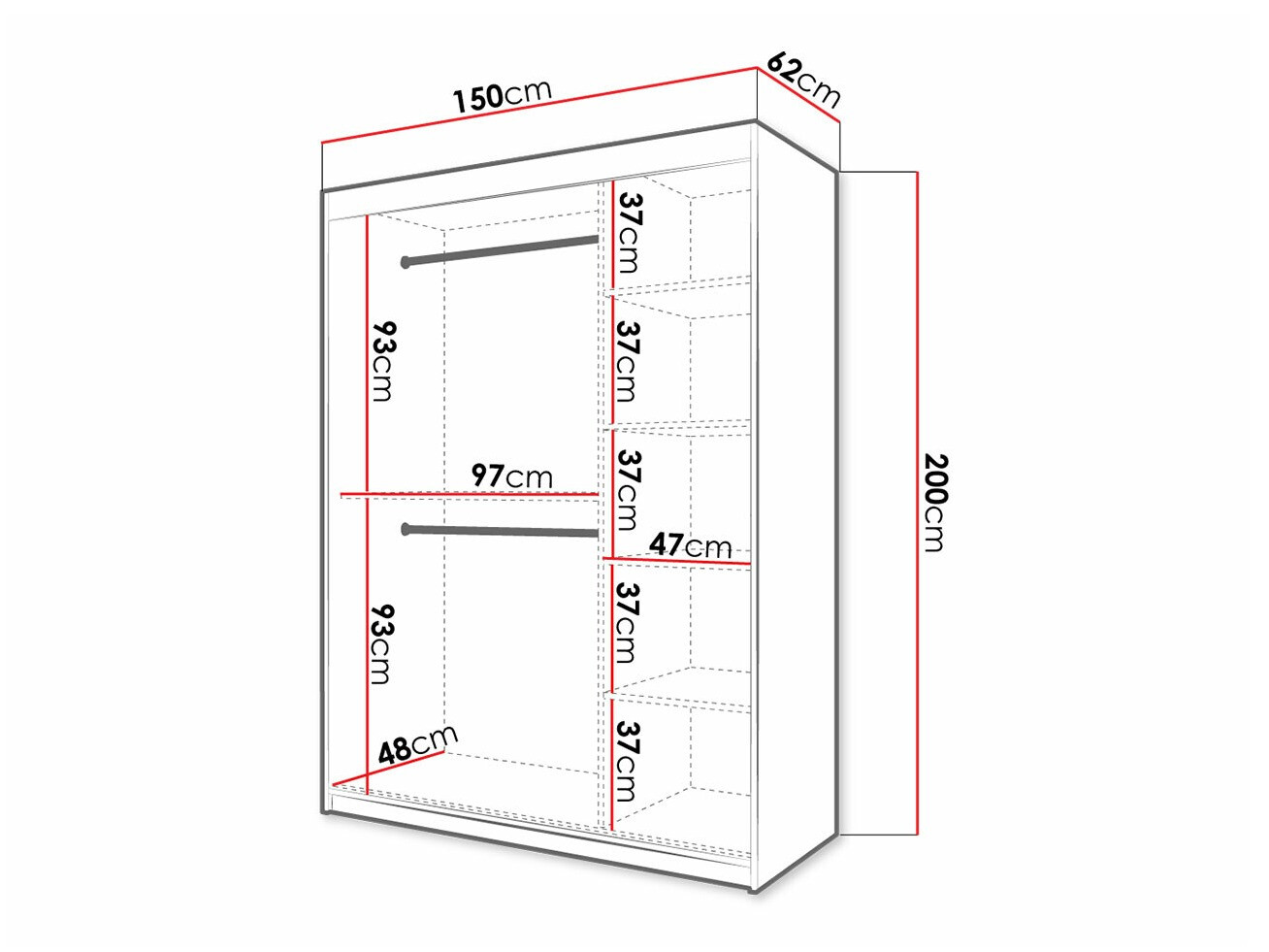 Wardrobe Hartford 399 (White)