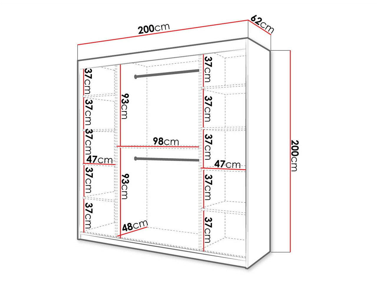 Wardrobe Hartford 400 (White)