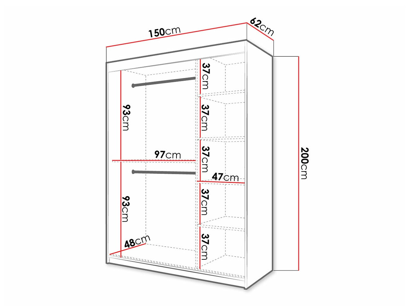 Wardrobe Hartford 402 (White)