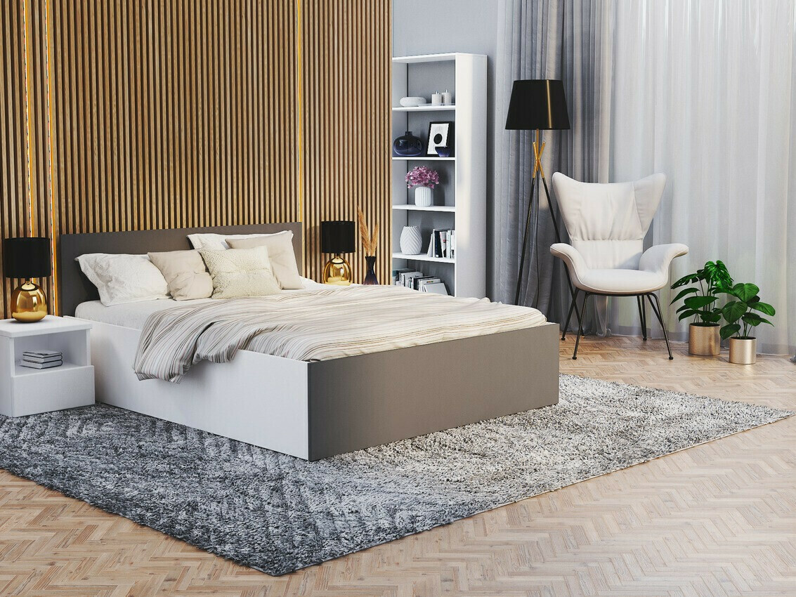 Bed Aurora 145 (White + Grey)
