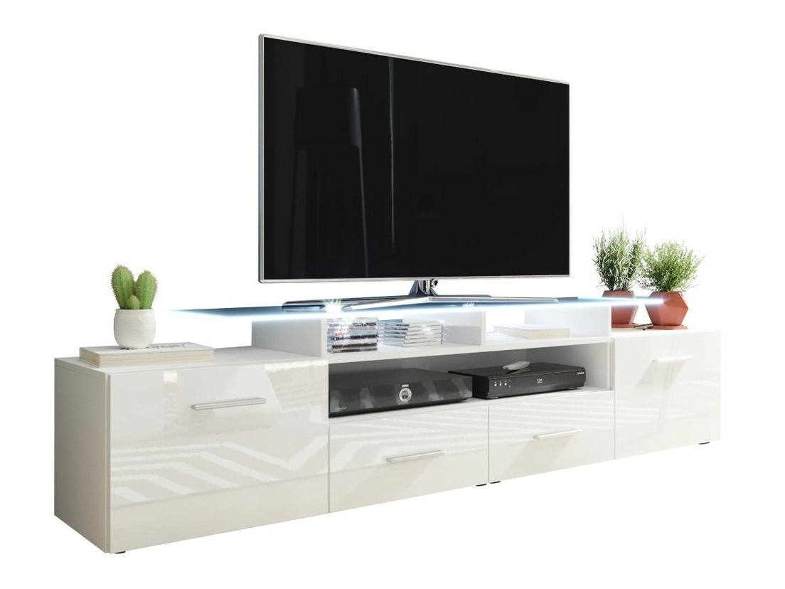 TV stand Charlotte 117 (White + Glossy white)