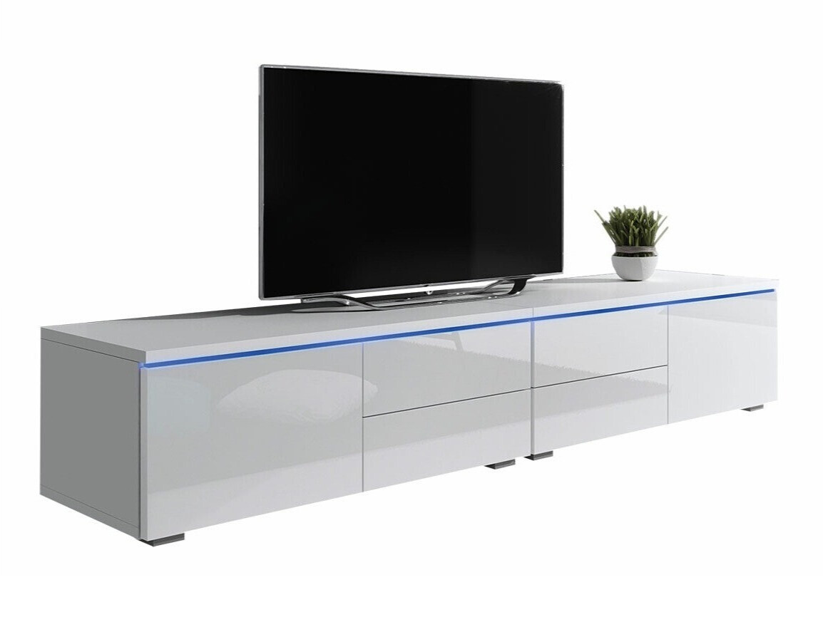 TV stand Hortus (White + Glossy white)