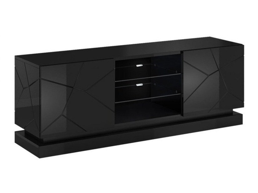TV stand Linar (Black + Glossy black)