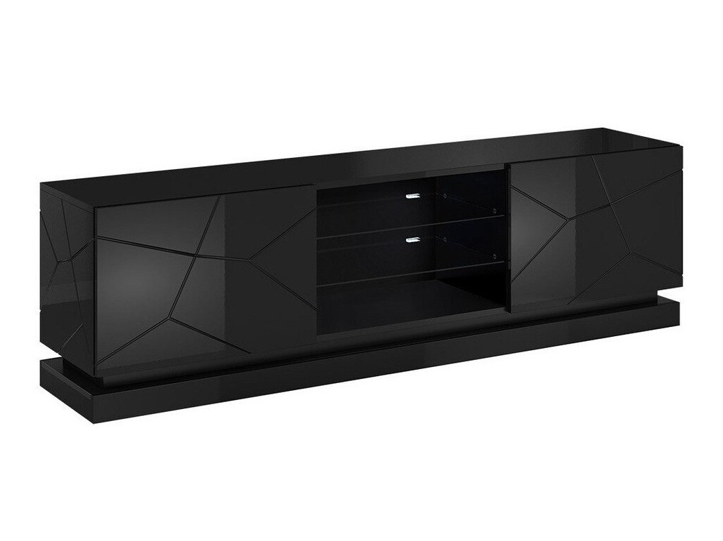 TV stand Linar I (Black + Glossy black)