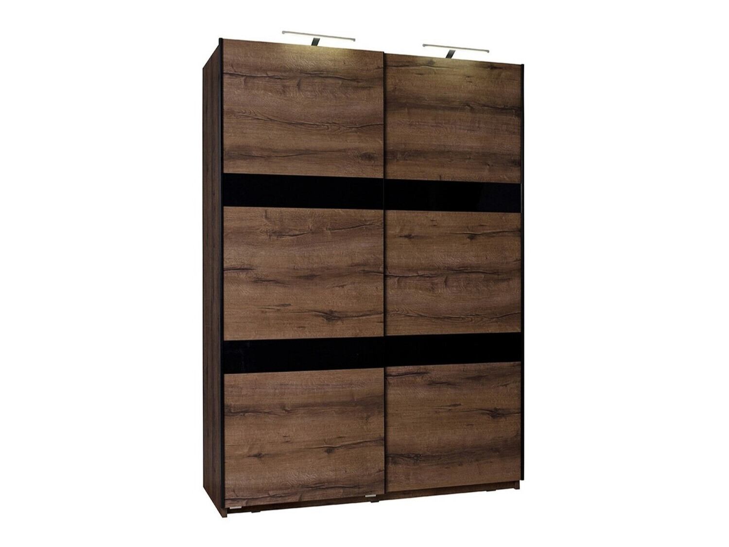 Wardrobe Fivelbo 109 (Monastery oak + Glossy black)