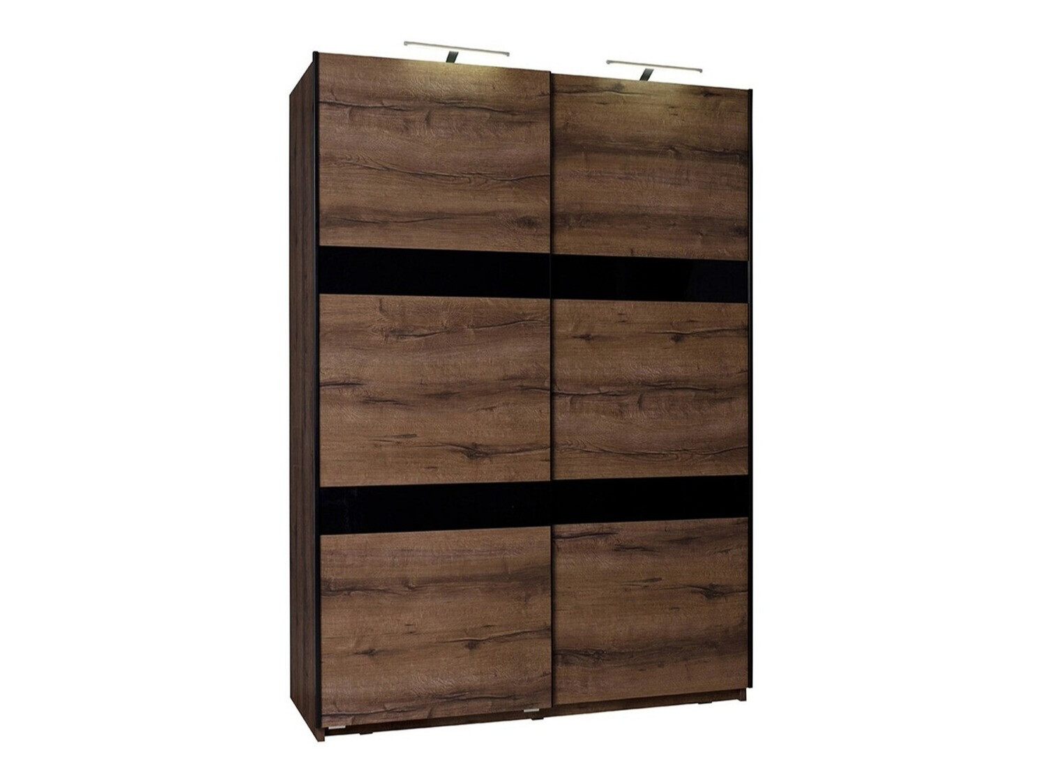 Wardrobe Fivelbo 109 (Monastery oak + Glossy black)