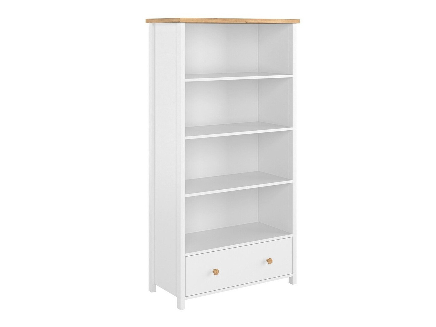Bookcase Romelbo 142 (White + Oak)