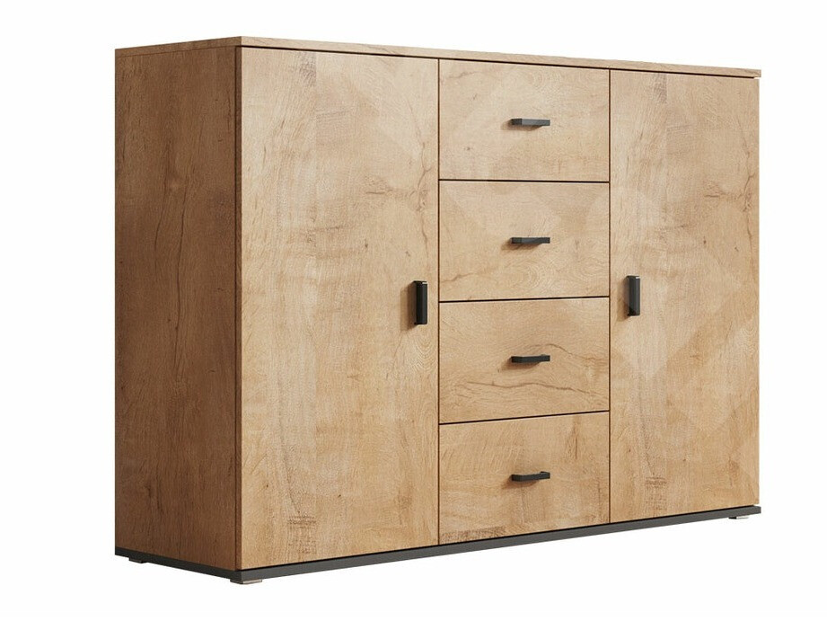 Chest of drawers Charlotte 118 (Lefkas oak + Black)