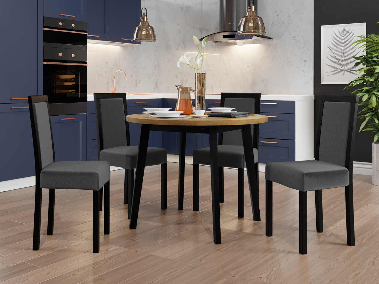 Dining set Victorville 256 (Grandson oak + Black)