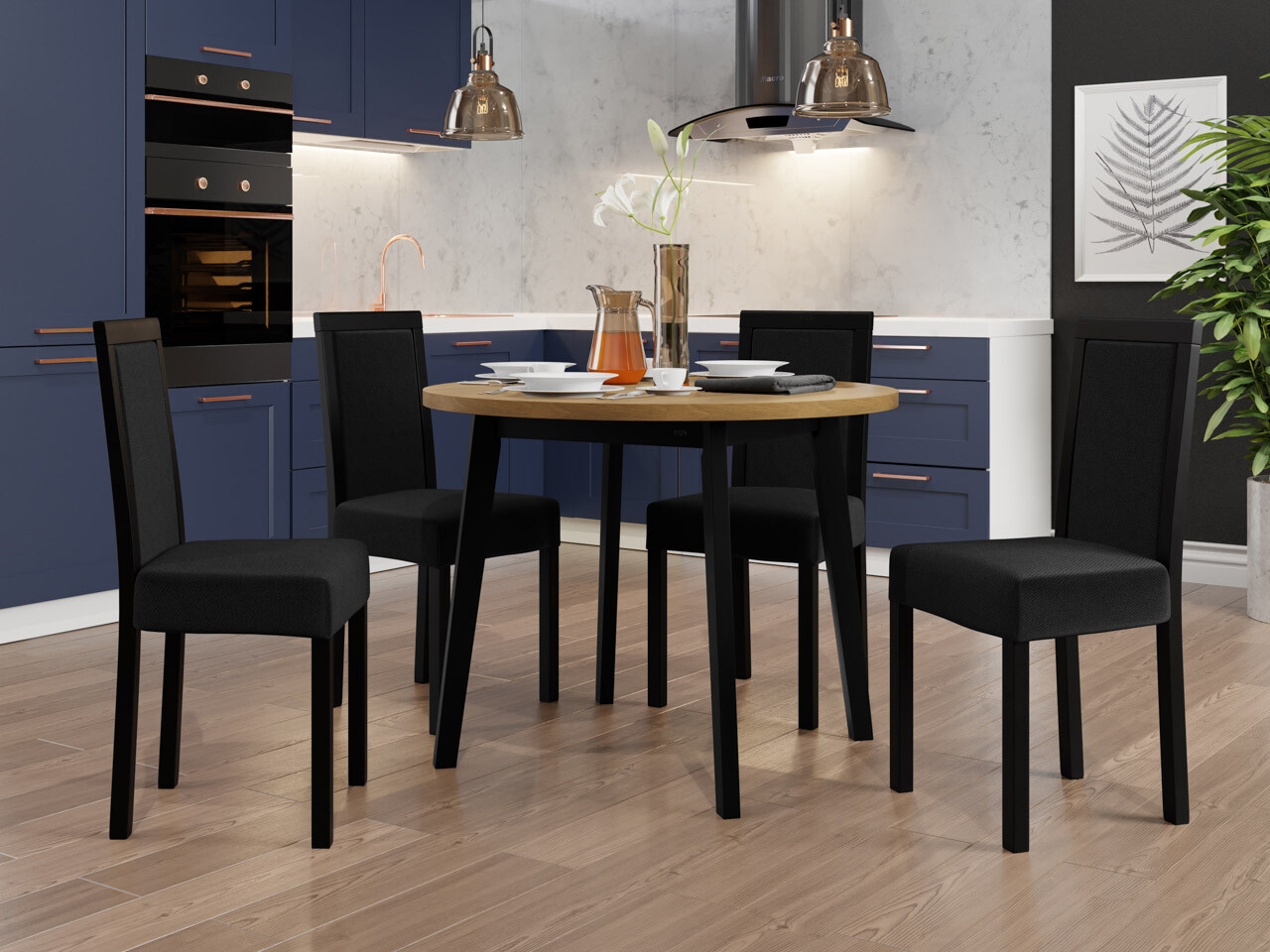 Dining set Victorville 256 (Grandson oak + Black)