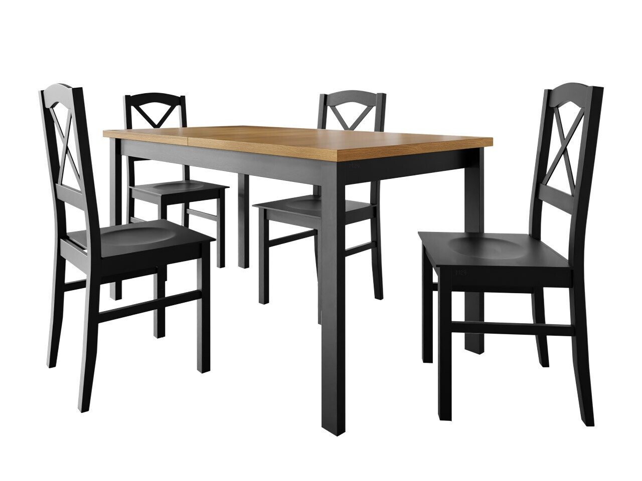 Dining set Victorville 280 (Black + Grandson oak)
