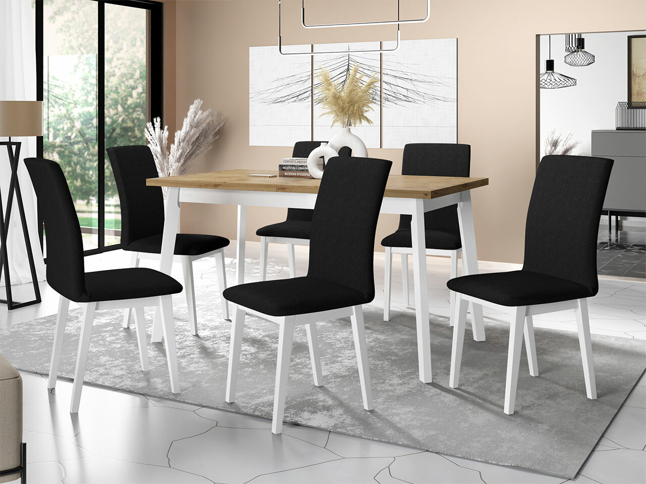 Dining set Victorville 285 (Artisan oak + White)
