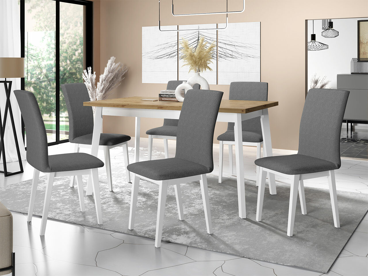 Dining set Victorville 285 (Artisan oak + White)