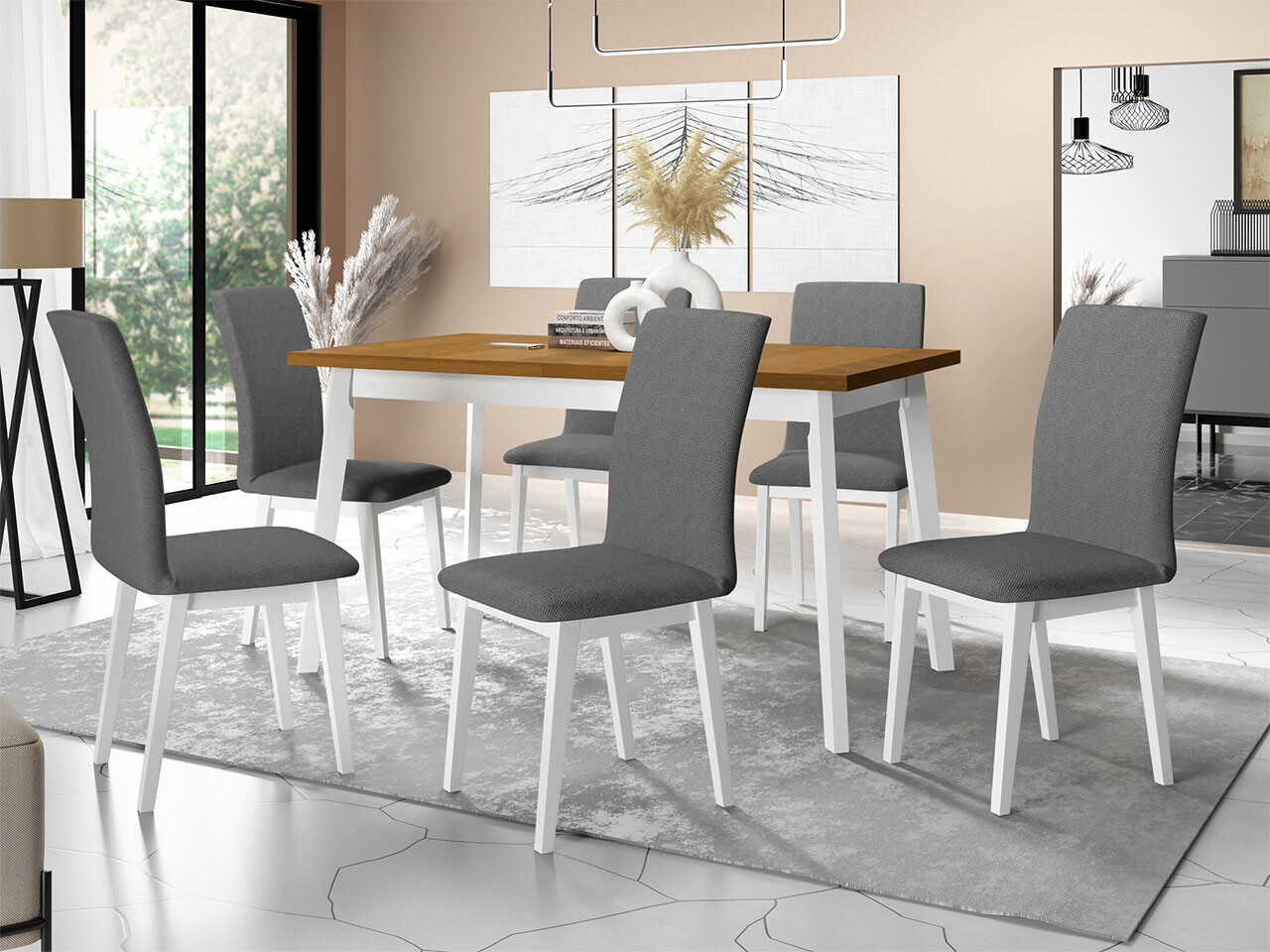 Dining set Victorville 285 (Grandson oak + White)