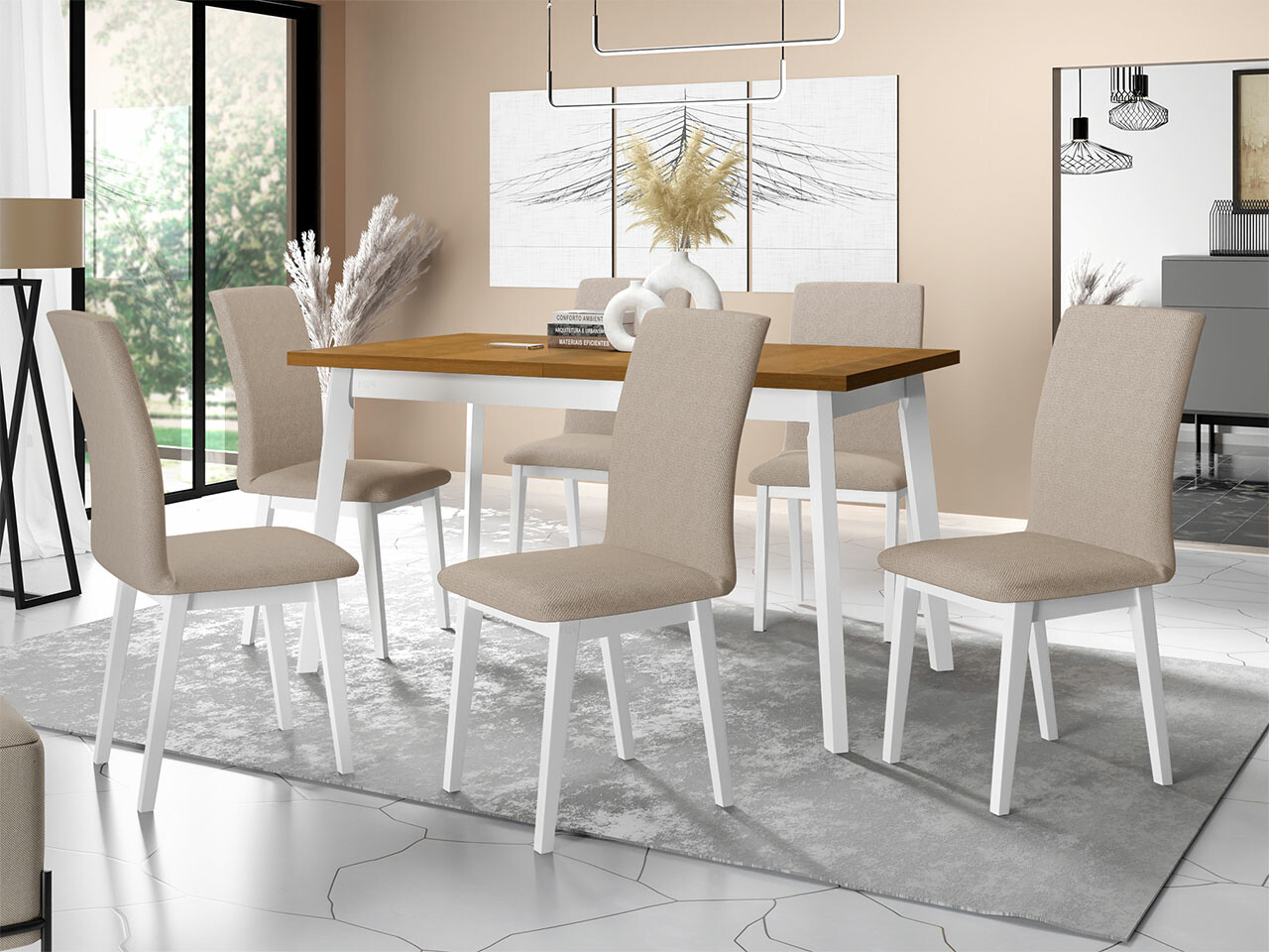 Dining set Victorville 285 (Grandson oak + White)