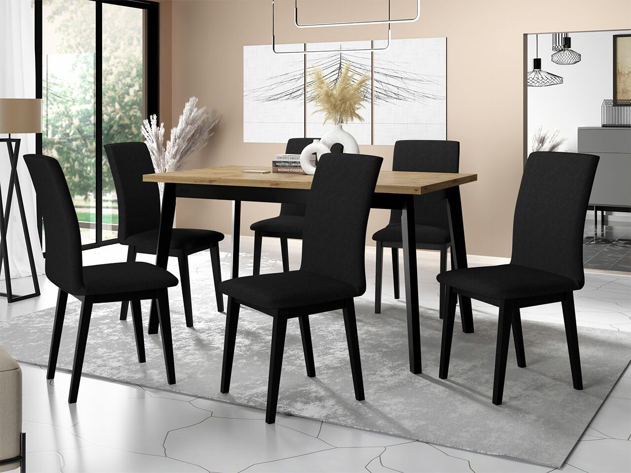 Dining set Victorville 288 (Artisan oak + Black)