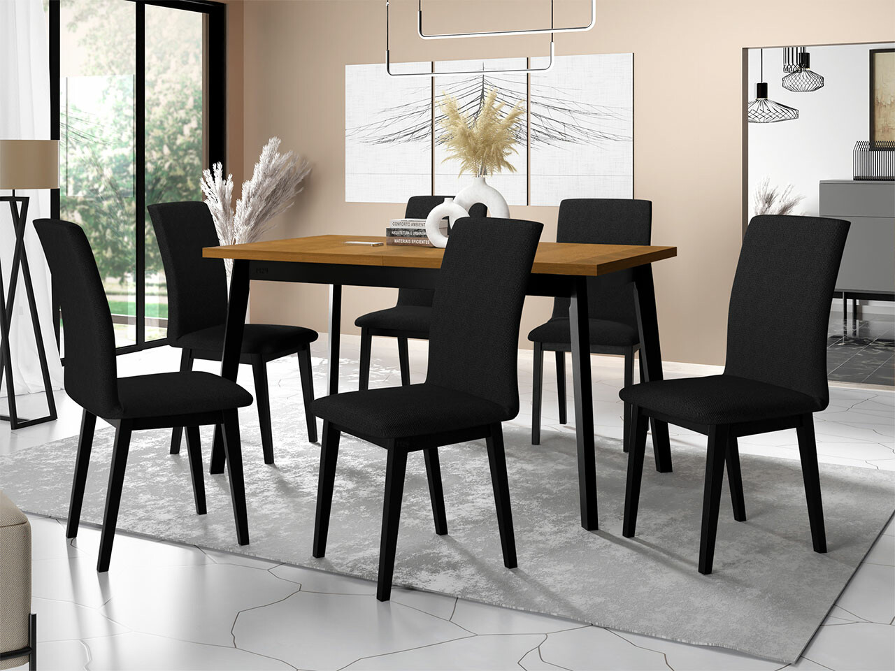 Dining set Victorville 288 (Grandson oak + Black)