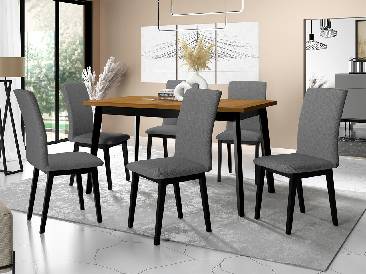 Dining set Victorville 288 (Grandson oak + Black)