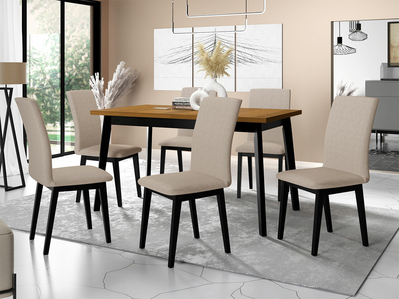 Dining set Victorville 288 (Grandson oak + Black)