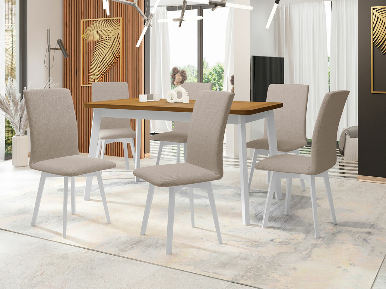 Dining set Victorville 291 (Grandson oak + White)
