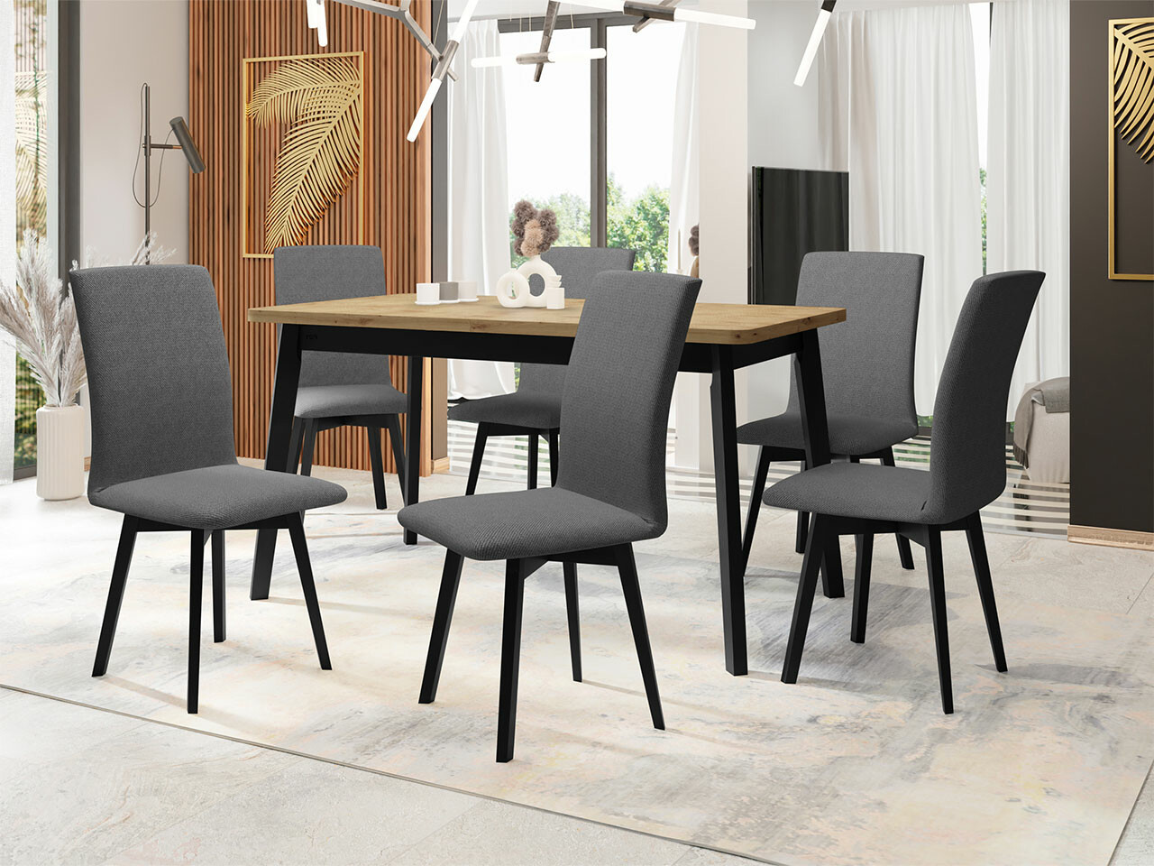 Dining set Victorville 292 (Artisan oak + Black)