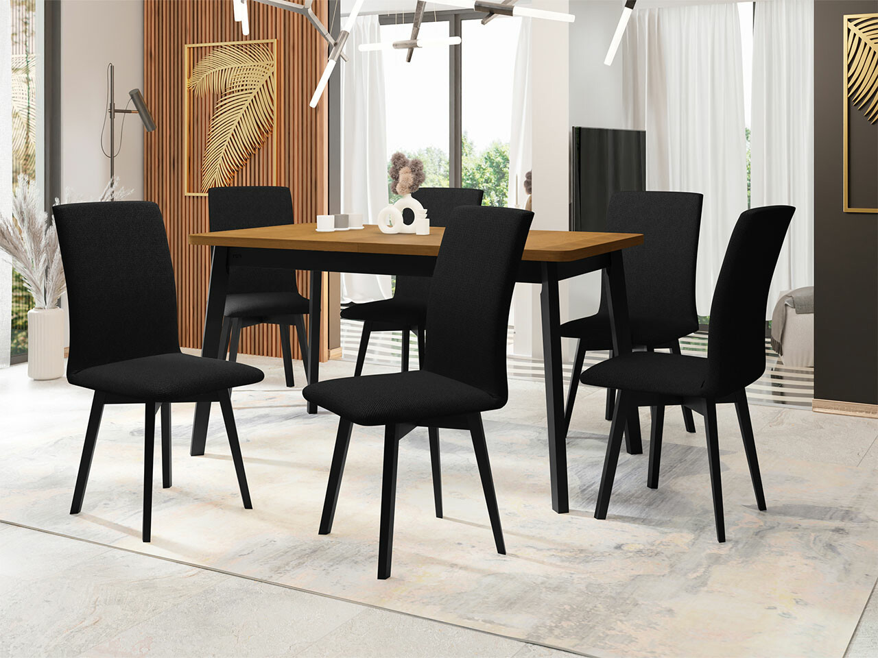 Dining set Victorville 292 (Grandson oak + Black)