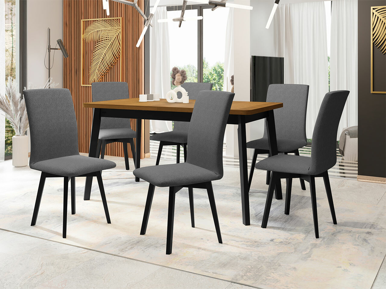 Dining set Victorville 292 (Grandson oak + Black)