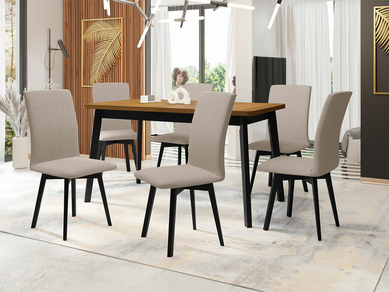 Dining set Victorville 292 (Grandson oak + Black)