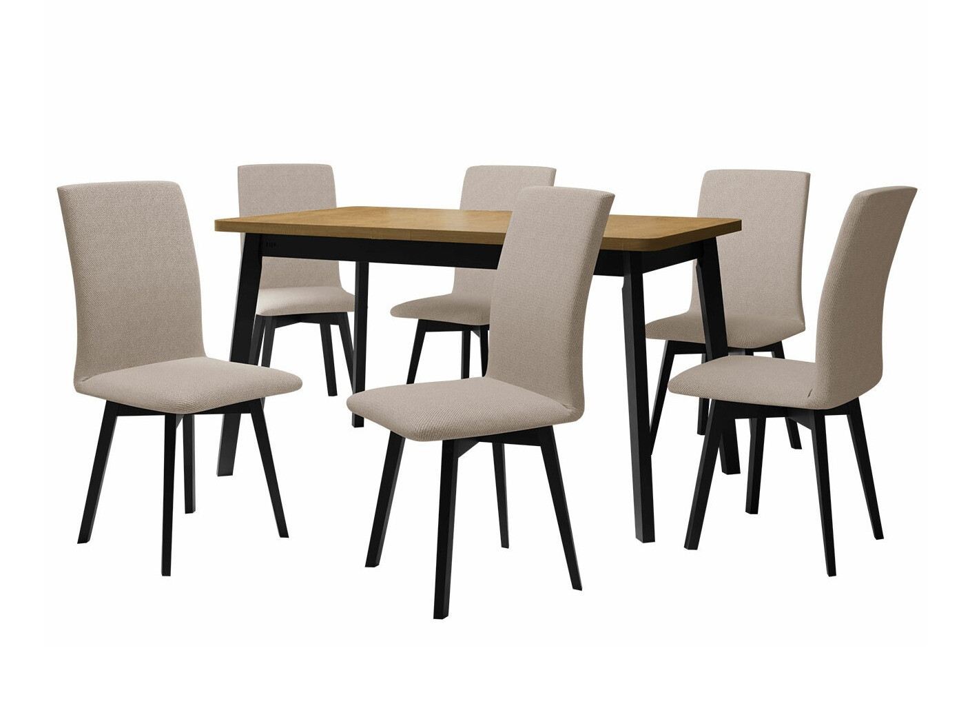 Dining set Victorville 292 (Sonoma oak + Black)