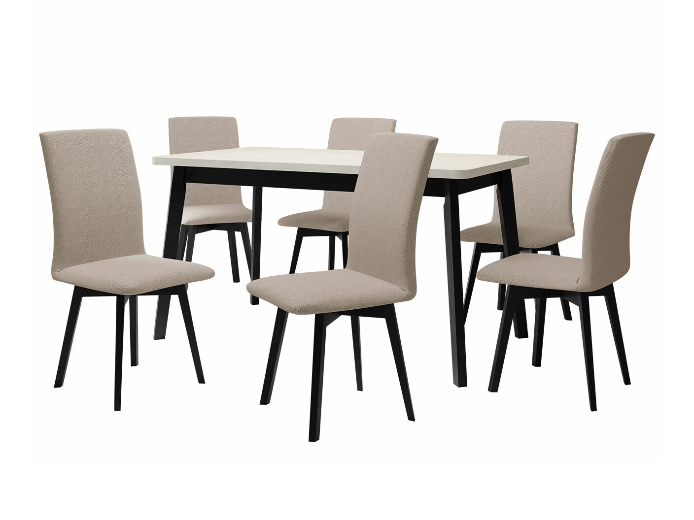 Dining set Victorville 292 (White + Black)