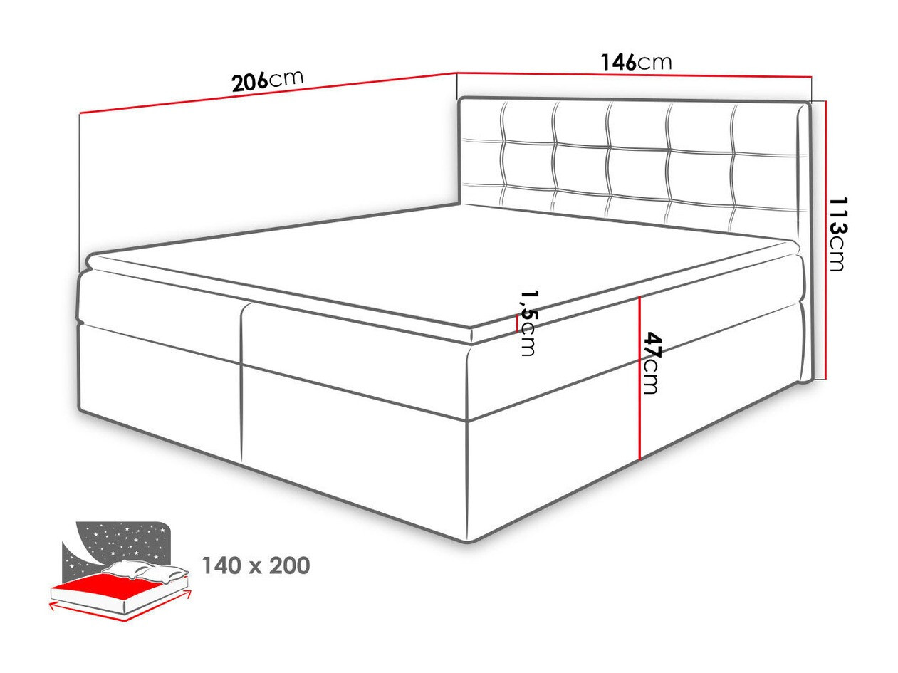 Continental bed Comfivo Gaudens (Kronos 09)