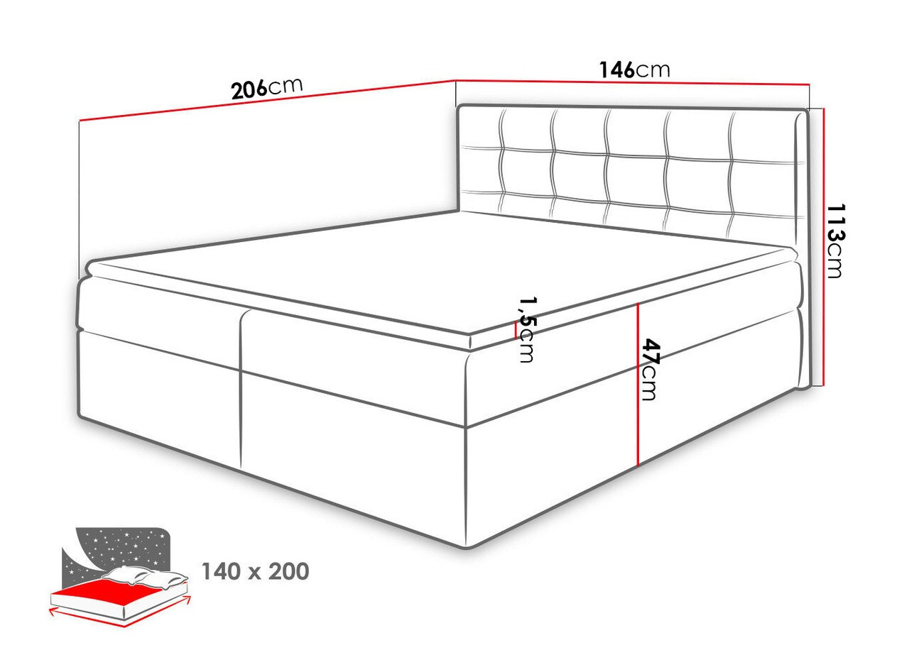 Continental bed Comfivo Gaudens (Kronos 19)