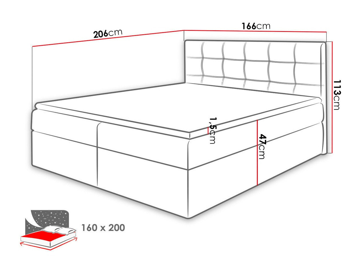 Continental bed Comfivo Gaudens (Muna 08)