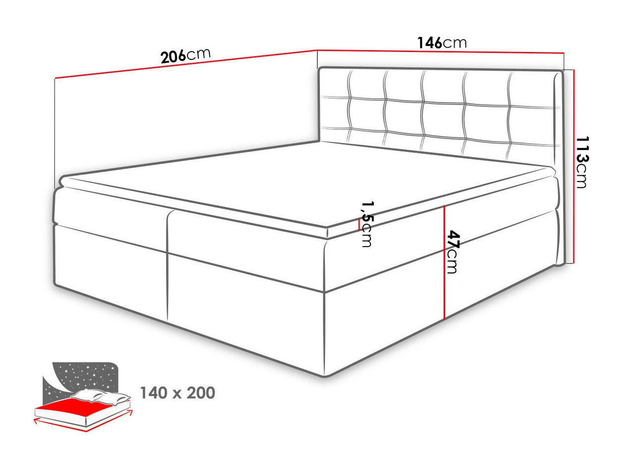 Continental bed Comfivo Gaudens (Soft 017)