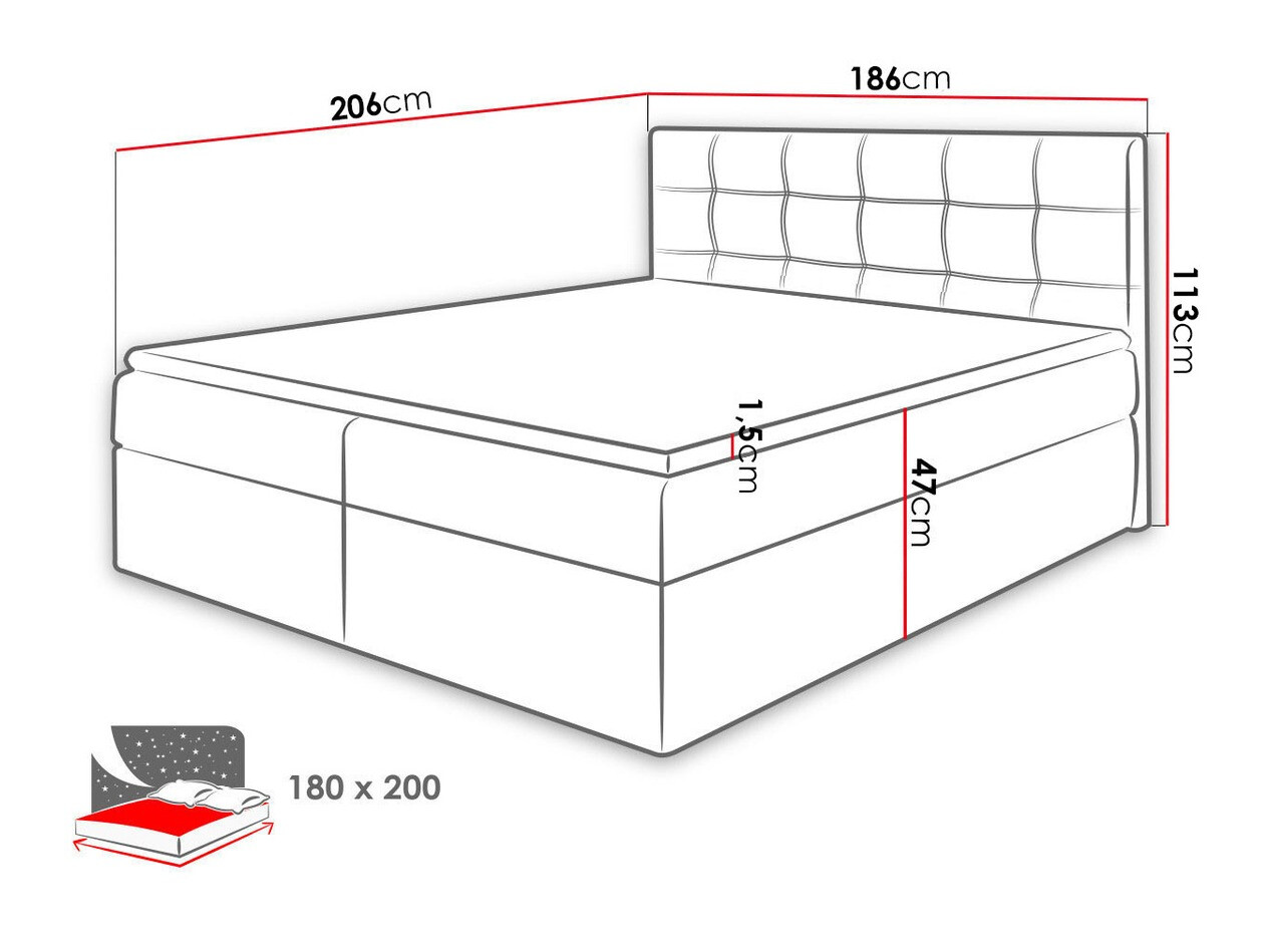 Continental bed Comfivo Gaudens (Soft 017)
