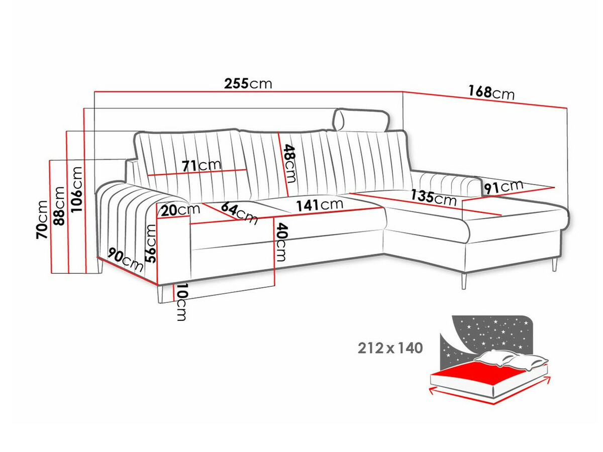Corner sofa Comfivo Concordia (Velluto 25)