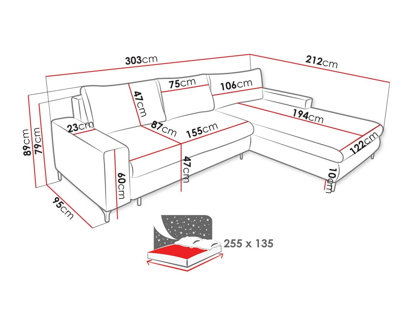 Corner sofa Lincoln 175 (Barrel 21)
